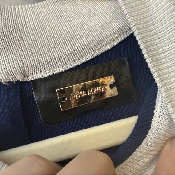 Alexia Admor Beatrix Mini Dress in Navy Blue & White Preppy Medium M - Picture 8 of 9
